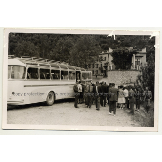 1960s Panorama Rooftop Bus - Büssing ? / Setra S? (Vintage Photo B/W Spain)