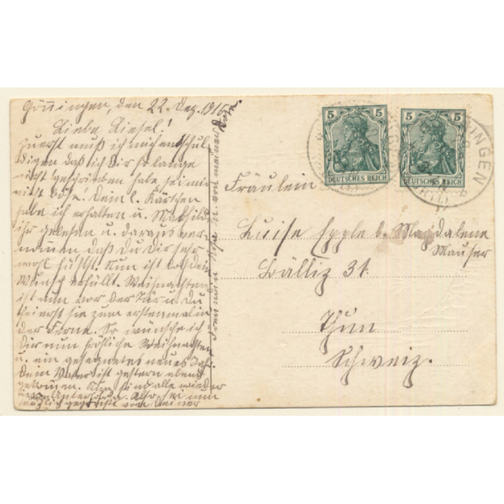 Fröhliche Weinachten / Merry Xmas - Glitter Angels (Vintage PC 1916)