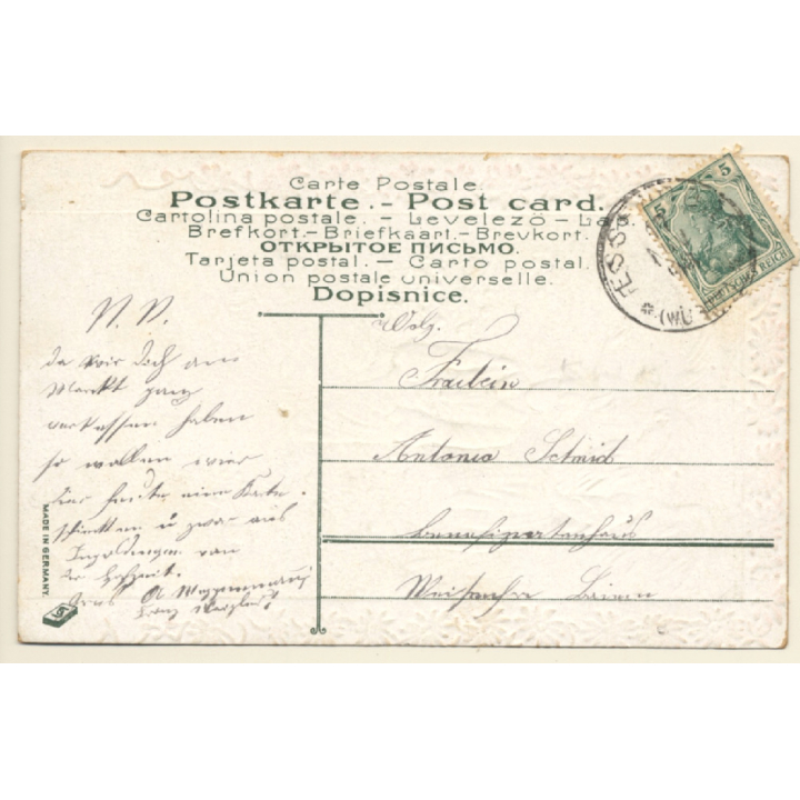 Am Elterngrab / Engel - Angel - Poem (Vintage PC ~1910s)