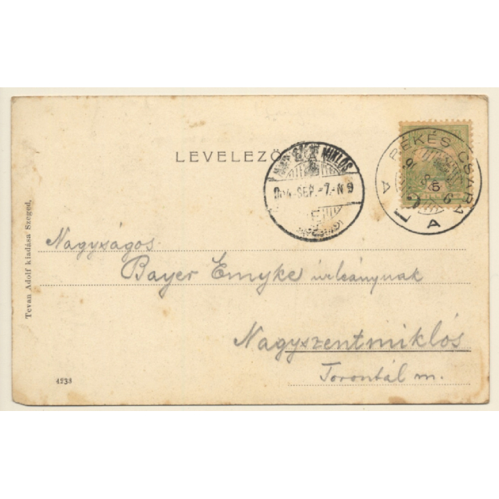 Békés-Csabáról - Békéscasba / Hungary: Rudolf Gymnázium És Templon (Vintage PC 1904)