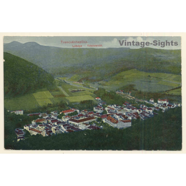 Trencénteplicz / Slovakia: Total View (Vintage PC ~1910s/1920s)