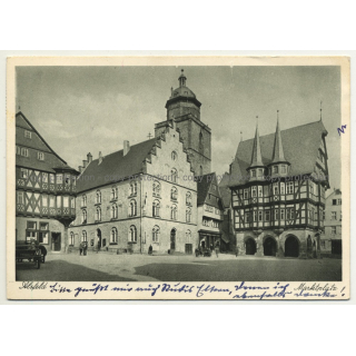 36304 Alsfeld / Germany: Marktplatz (Vintage Postcard 1950s)