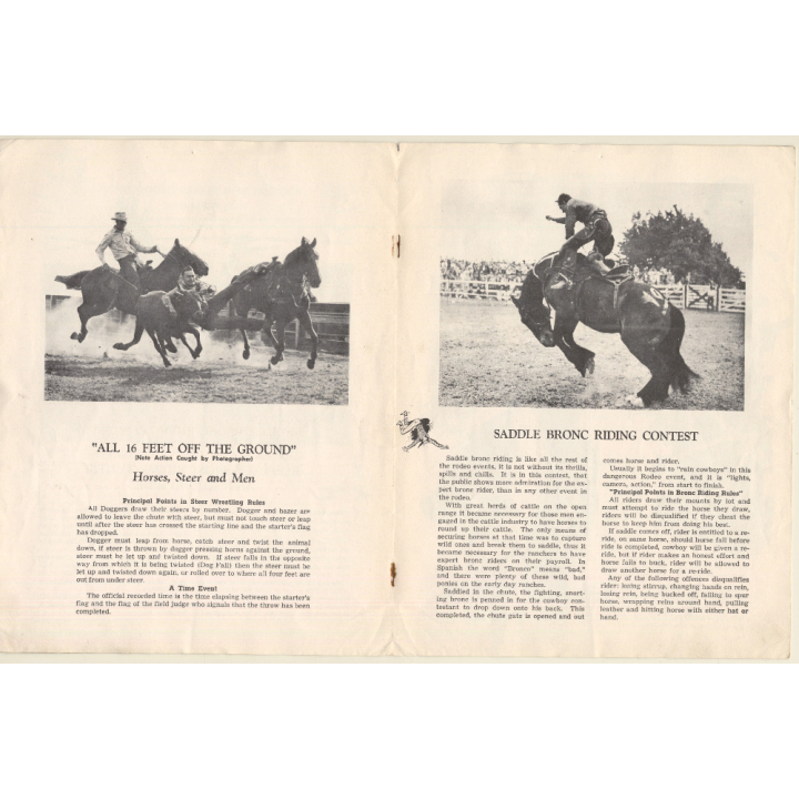 The Big Rodeo - Thrills And Spills / Official Guide (Vintage Booklet ~1940s/1950s)