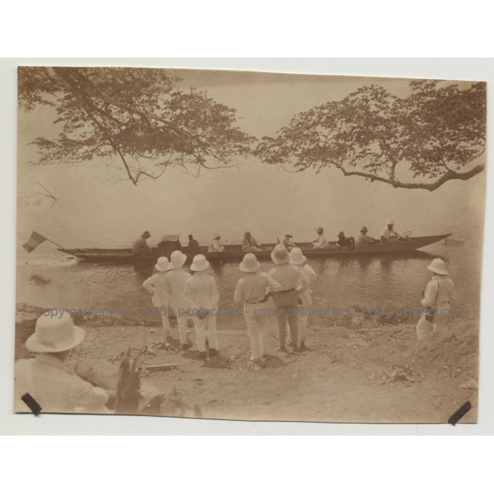 Thikapa - Belgian Congo: Dugout On Kasai River - Kolonialherren (Vintage Photo B/W 1927)