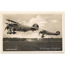 WW2: Heinkel Jagdflugzeuge He 51 - Aufstieg Einer Kette / Aviation (Vintage RPPC ~1930s/1940s)