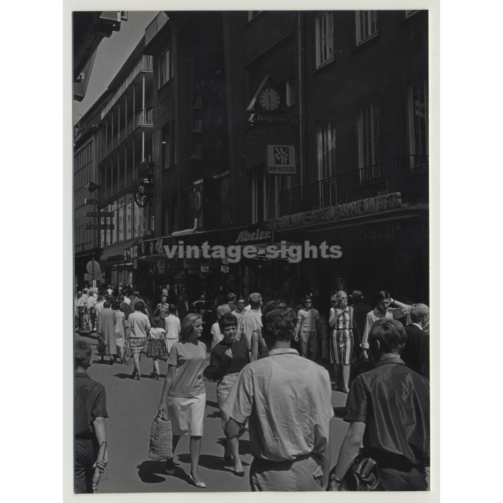 42103 Wuppertal Elberfeld: Busy Shopping On Poststrasse (Vintage Photo 1965)