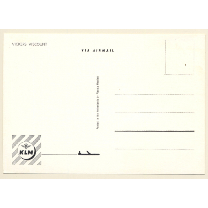 KLM: Vickers Viscount - The Flying Dutchman / Aviation (Vintage PC 1950s/1960s)