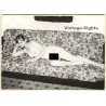 Erotic Study: Natural Nude Woman Rests On Flowered Couch (Vintage Photo GDR ~1970s/1980s)