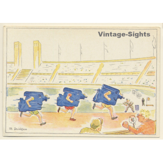 Junkers Flugzeuge: Langstreckenlauf der Motoren / Cartoon (Vintage Artist PC)