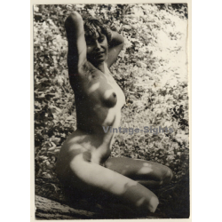 Erotic Study: Natural Kneeling Nude In Forest*2 / Hairy Armpits (Vintage Photo GDR ~1970s/1980s)