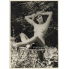 Erotic Study: Natural Nude Sitting On Tree Stump (Vintage Photo GDR ~1970s/1980s)