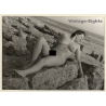 Erotic Study: Nude Female Sunbathing On Baltic Sea Rocks (Vintage Photo GDR ~1970s/1980s)