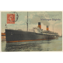 Le Havre: Transatlantique La Lorraine / Steamer (Vintage PC 1917)