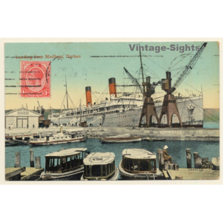 Durban South Africa: Landing From Mailboat / Steamer (Vintage PC ~1920s)