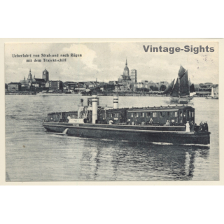 Trajektschiff Pulbus: Stralsund Nach Rügen / Railway (Vintage PC 1912)