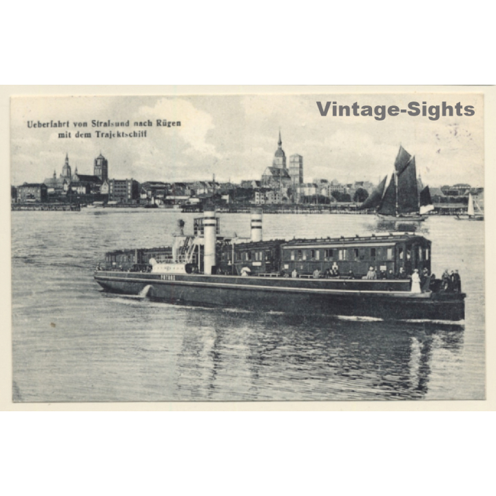 Trajektschiff Pulbus: Stralsund Nach Rügen / Railway (Vintage PC 1912)