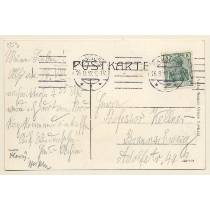 Trajektschiff Pulbus: Stralsund Nach Rügen / Railway (Vintage PC 1912)