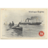 Red Star Line: Antwerpen / Steamer - Row Boat (Vintage PC ~1910s/1920s)