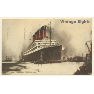Cunard Line: R.M.S. Aquitania / Steamer (Vintage PC 1921)