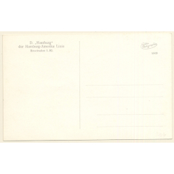 Dampfer Hamburg: Rauchsalon 1.Kl. Steamer Hamburg Amerika Linie (Vintage RPPC ~1920s)