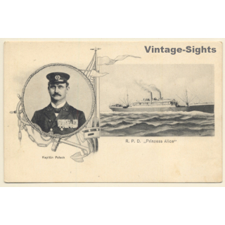 R.P.D. Prinzess Alice - Kapitän Polack / Steamer (Vintage PC ~1910s)