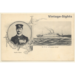 R.P.D. Prinzess Alice - Kapitän Polack / Steamer (Vintage PC ~1910s)