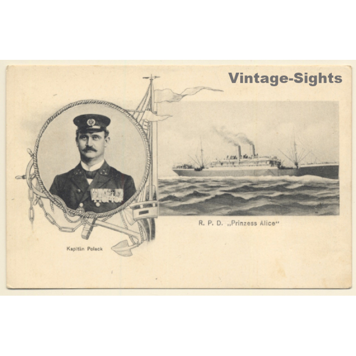 R.P.D. Prinzess Alice - Kapitän Polack / Steamer (Vintage PC ~1910s)