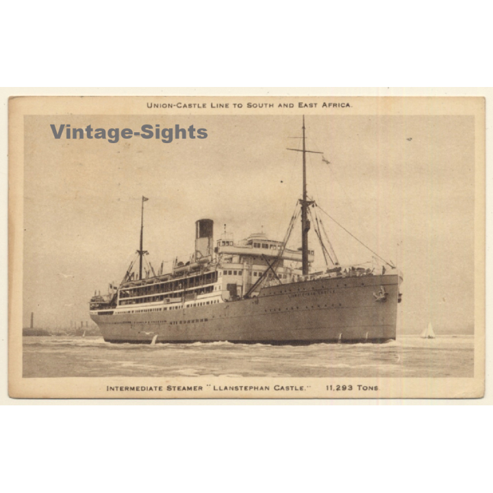 Union Castle Line: Steamer Llanstephan Castle (Vintage PC 1932)
