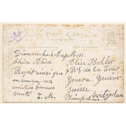 South Africa: Mailboat Leaving Durban / Steamer (Vintage PC ~1920s)