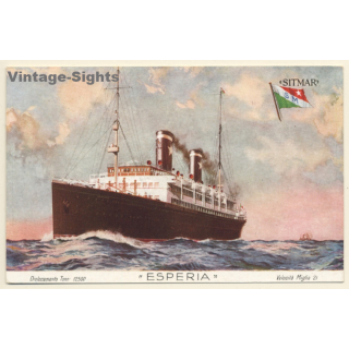 Sitmar Line: Steamship Esperia / Dampfer (Vintage PC 1920s)