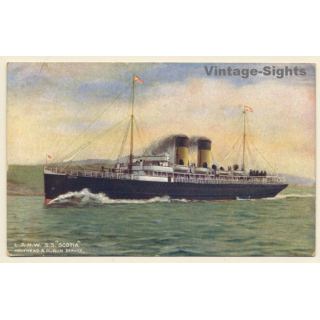 S.S. Scotia / Holyhead & Dublin Service (Vintage PC ~1920s)