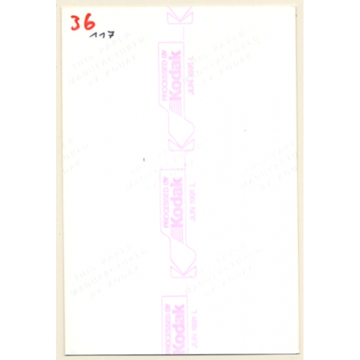 Erotic Study: Semi Nude Curlyhead On Couch / Lipstick - Eye Shadow (Vintage Photo ~1990s)