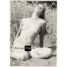 Erotic Study: Slim Longhaired Nude Outdoors*2 / Sitting (Vintage Photo GDR ~1970s/1980s)