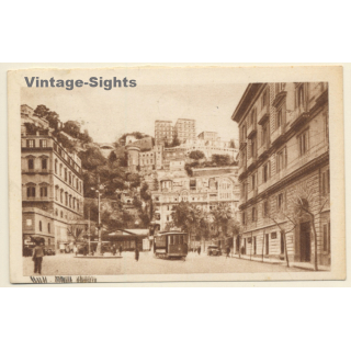 Naples / Italy: Piazza Amadeo - Tram (Vintage PC 1939)