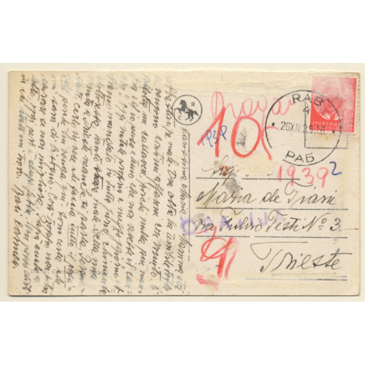 Naples / Italy: Piazza Amadeo - Tram (Vintage PC 1939)