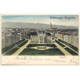 Zagreb / Croatia: Partial View - Park (Vintage PC STENGEL & CO 1907)