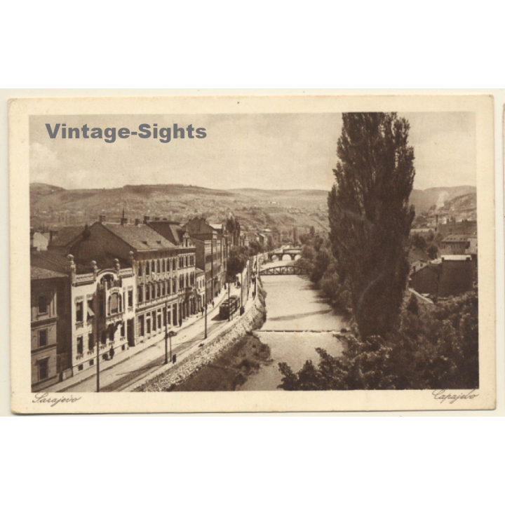 Sarajevo / Bosnia & Herzegovina: Partial View - Miljacka (Vintage PC ~1910s/1920s)