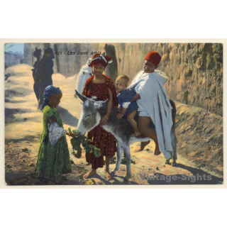 Lehnert & Landrock N°621: Les Bons Amis / Donkey - Maghreb - Ethnic (Vintage PC ~1910s/1920s)