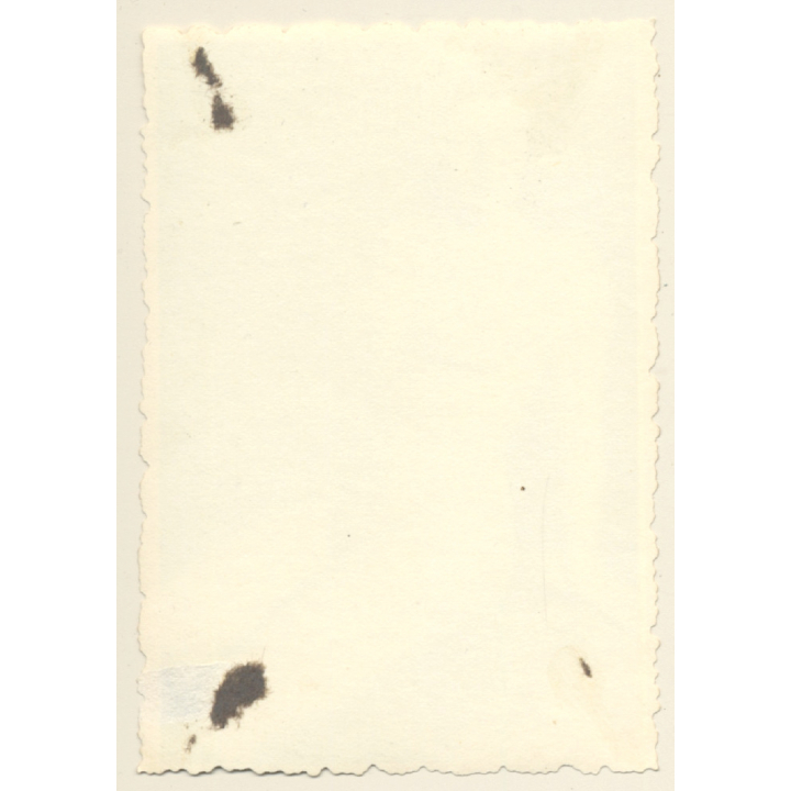 Pretty Blonde Nude Pin-Up Model Sitting (2nd Gen. Photo ~1950s)