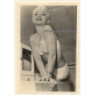 Shorthaired Blonde Bikini Pin-Up Model (2nd Gen. Photo ~1950s)
