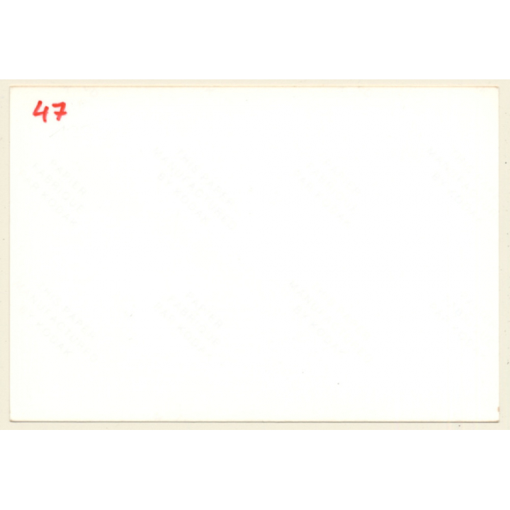 Rear View: Shorthaired Nude Curlyhead On Bed / Stockings (Vintage Photo ~1990s)