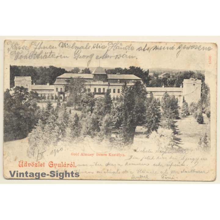 Gyuláról / Hungary: Gróf Almássy Kastély (Vintage PC 1900)