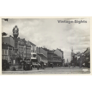 Szombathely / Hungary: Fotér - Hauptplatz (Vintage RPPC 1928)