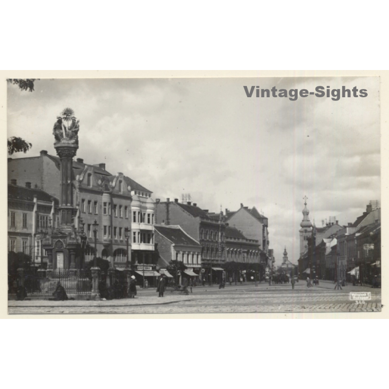Szombathely / Hungary: Fotér - Hauptplatz (Vintage RPPC 1928)