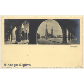 Szeged / Hungary: View Onto Cathedral - Fogadalmi Templom (Vintage RPPC 1932)