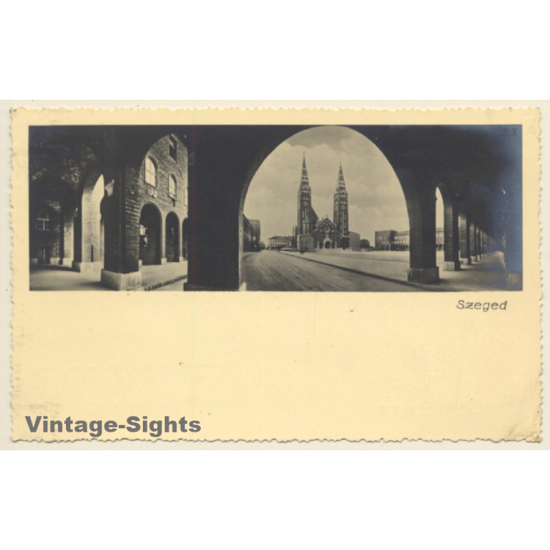 Szeged / Hungary: View Onto Cathedral - Fogadalmi Templom (Vintage RPPC 1932)
