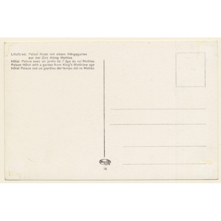 Lillafüred / Hungary: Palace Hotel (Vintage RPPC)