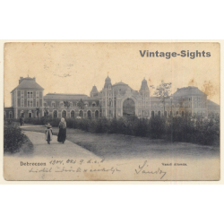 Debreczen / Hungary: Vasuti àllomás - Train Station (Vintage PC 1904)