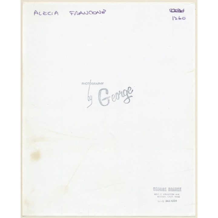 Erotic Study by George Brauer: Nude Pin-Up Alecia Francone On Rocks (Vintage Contact Sheet - 12 Photos 1970s/1980s)