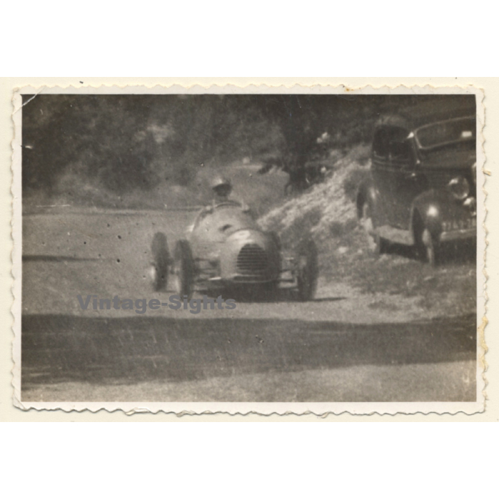 Simca Gordini T15 On Rallye Track / Oldtimer (Vintage Photo ~1940s)